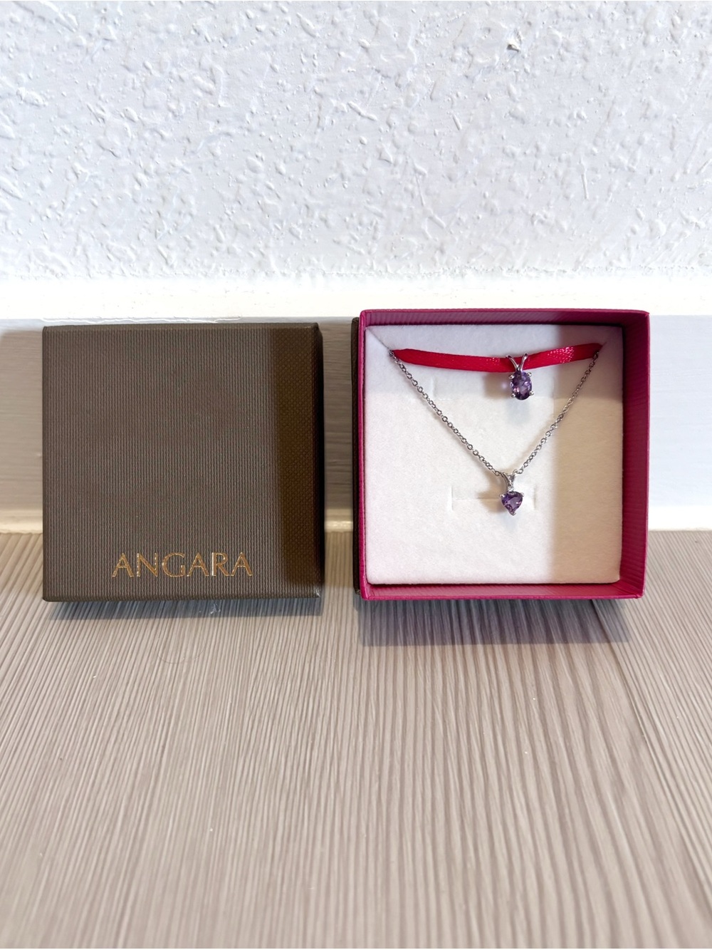 Angara Sterling Silver Amethyst Heart Pendant Necklace